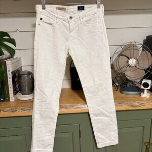 AG Adriano Goldschmied “The Stilt Roll-Up” White Cigarette Jeans | Size 25
